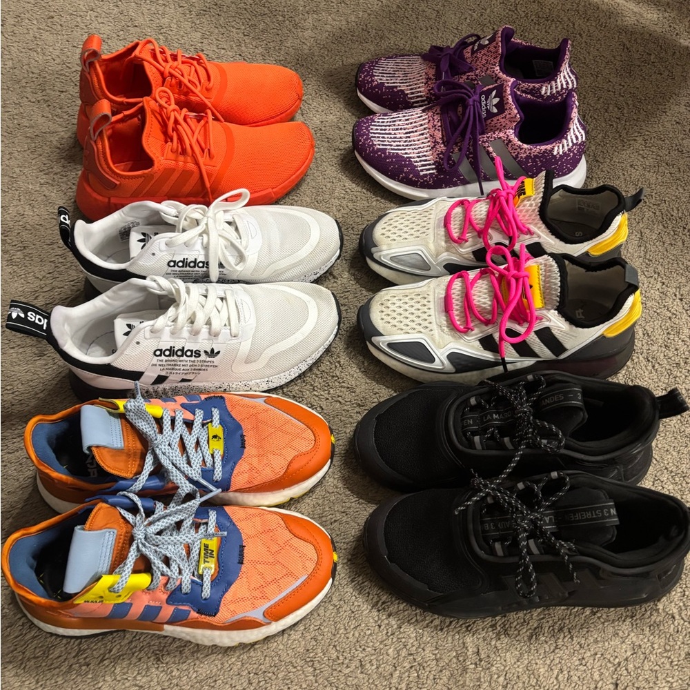6 Pairs of Kids Adidas Sneakers ( Selling altogether)